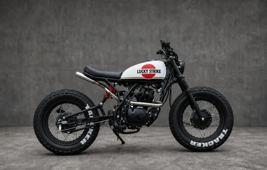 Moto tracker Zero Customs com pintura Lucky Strike