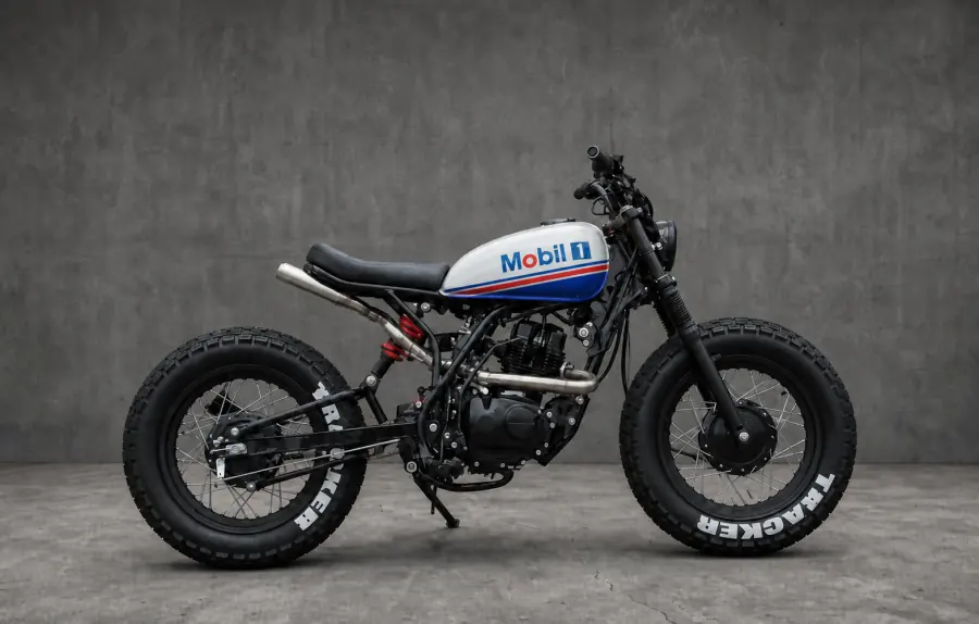 Moto tracker Zero Customs com pintura Mobil 1